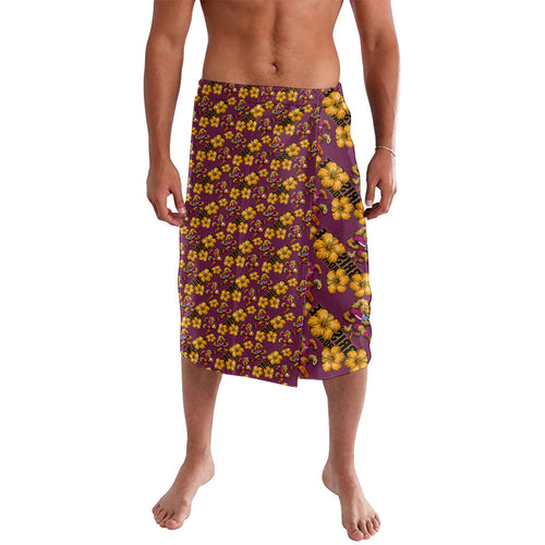 Brisbane Broncos Mascot Lavalava Tropical Hibiscus Floral Seamless Rugby Mascot