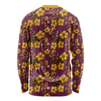 Brisbane Broncos Mascot Long Sleeve Shirt Tropical Hibiscus Floral Seamless Rugby Mascot