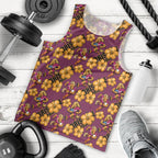Brisbane Broncos Mascot Men Tank Top Tropical Hibiscus Floral Seamless Rugby Mascot