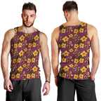Brisbane Broncos Mascot Men Tank Top Tropical Hibiscus Floral Seamless Rugby Mascot
