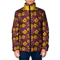 Brisbane Broncos Mascot Padded Jacket Tropical Hibiscus Floral Seamless Rugby Mascot