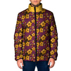 Brisbane Broncos Mascot Padded Jacket Tropical Hibiscus Floral Seamless Rugby Mascot