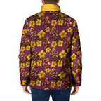 Brisbane Broncos Mascot Padded Jacket Tropical Hibiscus Floral Seamless Rugby Mascot