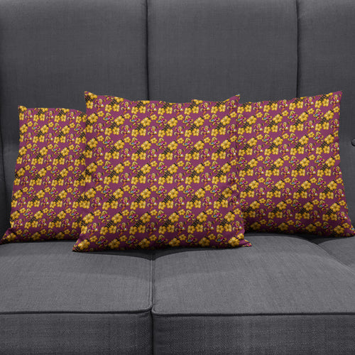 Brisbane Broncos Mascot Pillow Cover Tropical Hibiscus Floral Seamless Rugby Mascot