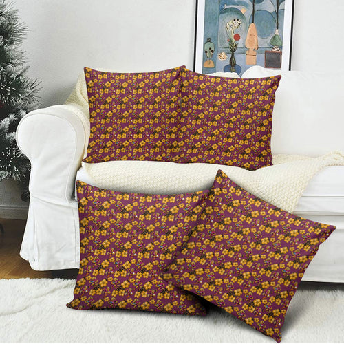 Brisbane Broncos Mascot Pillow Cover Tropical Hibiscus Floral Seamless Rugby Mascot