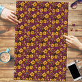Brisbane Broncos Mascot Puzzle Tropical Hibiscus Floral Seamless Rugby Mascot