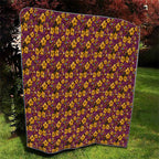 Brisbane Broncos Mascot Quilt Tropical Hibiscus Floral Seamless Rugby Mascot