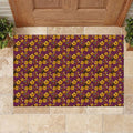 Brisbane Broncos Mascot Rubber Doormat Tropical Hibiscus Floral Seamless Rugby Mascot