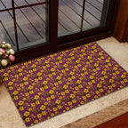 Brisbane Broncos Mascot Rubber Doormat Tropical Hibiscus Floral Seamless Rugby Mascot