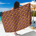 Brisbane Broncos Mascot Sarong Tropical Hibiscus Floral Seamless Rugby Mascot