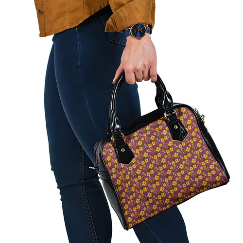 Brisbane Broncos Mascot Shoulder Handbag Tropical Hibiscus Floral Seamless Rugby Mascot