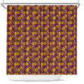 Brisbane Broncos Mascot Shower Curtain Tropical Hibiscus Floral Seamless Rugby Mascot
