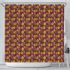Brisbane Broncos Mascot Shower Curtain Tropical Hibiscus Floral Seamless Rugby Mascot