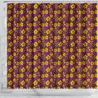 Brisbane Broncos Mascot Shower Curtain Tropical Hibiscus Floral Seamless Rugby Mascot