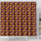 Brisbane Broncos Mascot Shower Curtain Tropical Hibiscus Floral Seamless Rugby Mascot