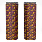 Brisbane Broncos Mascot Skinny Tumbler Tropical Hibiscus Floral Seamless Rugby Mascot