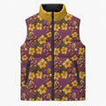 Brisbane Broncos Mascot Sleeveless Puffer Jacket Tropical Hibiscus Floral Seamless Rugby Mascot