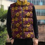 Brisbane Broncos Mascot Sleeveless Puffer Jacket Tropical Hibiscus Floral Seamless Rugby Mascot