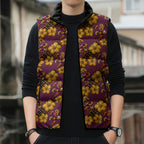 Brisbane Broncos Mascot Sleeveless Puffer Jacket Tropical Hibiscus Floral Seamless Rugby Mascot