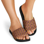 Brisbane Broncos Mascot Slide Sandals Tropical Hibiscus Floral Seamless Rugby Mascot