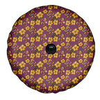 Brisbane Broncos Mascot Spare Tire Cover Tropical Hibiscus Floral Seamless Rugby Mascot