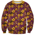 Brisbane Broncos Mascot Sweatshirt Tropical Hibiscus Floral Seamless Rugby Mascot
