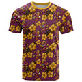 Brisbane Broncos Mascot T Shirt Tropical Hibiscus Floral Seamless Rugby Mascot