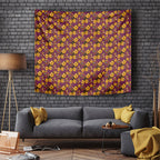 Brisbane Broncos Mascot Tapestry Tropical Hibiscus Floral Seamless Rugby Mascot