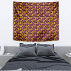 Brisbane Broncos Mascot Tapestry Tropical Hibiscus Floral Seamless Rugby Mascot