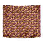 Brisbane Broncos Mascot Tapestry Tropical Hibiscus Floral Seamless Rugby Mascot