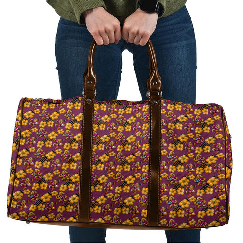 Brisbane Broncos Mascot Travel Bag Tropical Hibiscus Floral Seamless Rugby Mascot