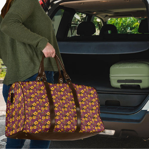 Brisbane Broncos Mascot Travel Bag Tropical Hibiscus Floral Seamless Rugby Mascot