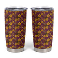 Brisbane Broncos Mascot Tumbler Cup Tropical Hibiscus Floral Seamless Rugby Mascot