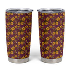 Brisbane Broncos Mascot Tumbler Cup Tropical Hibiscus Floral Seamless Rugby Mascot