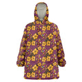 Brisbane Broncos Mascot Wearable Blanket Hoodie Tropical Hibiscus Floral Seamless Rugby Mascot