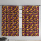 Brisbane Broncos Mascot Window Curtain Tropical Hibiscus Floral Seamless Rugby Mascot
