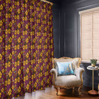 Brisbane Broncos Mascot Window Curtain Tropical Hibiscus Floral Seamless Rugby Mascot