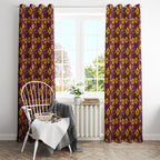 Brisbane Broncos Mascot Window Curtain Tropical Hibiscus Floral Seamless Rugby Mascot