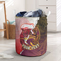 Personalized Brisbane Broncos vs Dolphins Laundry Basket Rivalry Dynamic Sports Rugby Mascot Graphic Art