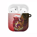 Personalized Brisbane Broncos vs Dolphins AirPods Case Rivalry Dynamic Sports Rugby Mascot Graphic Art