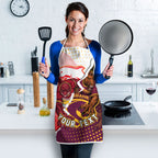 Personalized Brisbane Broncos vs Dolphins Apron Rivalry Dynamic Sports Rugby Mascot Graphic Art