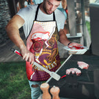 Personalized Brisbane Broncos vs Dolphins Apron Rivalry Dynamic Sports Rugby Mascot Graphic Art