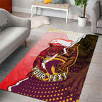 Personalized Brisbane Broncos vs Dolphins Area Rug Rivalry Dynamic Sports Rugby Mascot Graphic Art