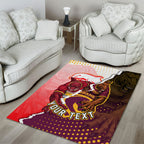 Personalized Brisbane Broncos vs Dolphins Area Rug Rivalry Dynamic Sports Rugby Mascot Graphic Art