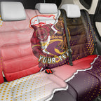 Personalized Brisbane Broncos vs Dolphins Back Car Seat Cover Rivalry Dynamic Sports Rugby Mascot Graphic Art