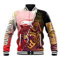 Personalized Brisbane Broncos vs Dolphins Baseball Jacket Rivalry Dynamic Sports Rugby Mascot Graphic Art