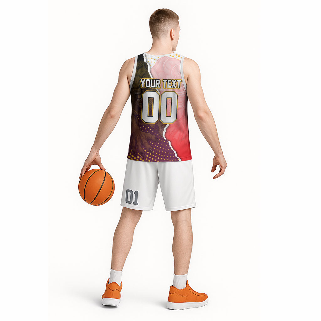 Personalized Brisbane Broncos vs Dolphins Basketball Jersey Rivalry Dynamic Sports Rugby Mascot Graphic Art