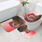 Personalized Brisbane Broncos vs Dolphins Bathroom Set Rivalry Dynamic Sports Rugby Mascot Graphic Art