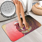 Personalized Brisbane Broncos vs Dolphins Bathroom Set Rivalry Dynamic Sports Rugby Mascot Graphic Art