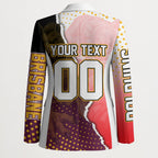 Personalized Brisbane Broncos vs Dolphins Blazer Rivalry Dynamic Sports Rugby Mascot Graphic Art